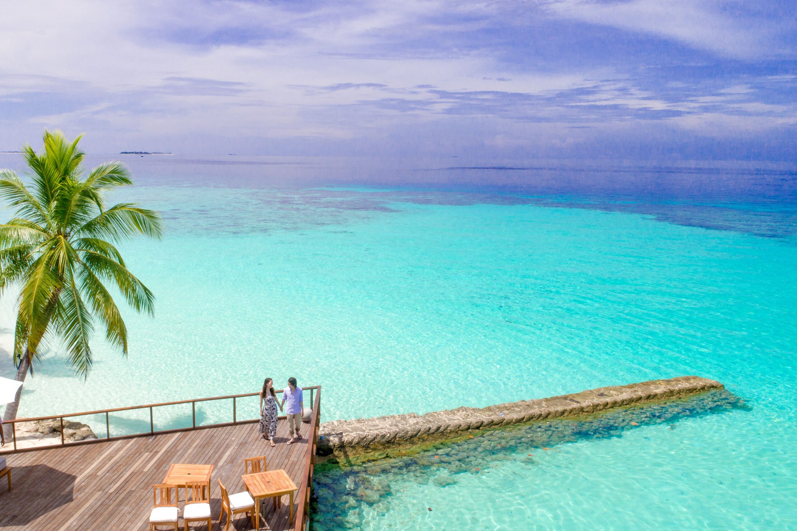 Calm turquoise water, representing unhurried vacation downtime