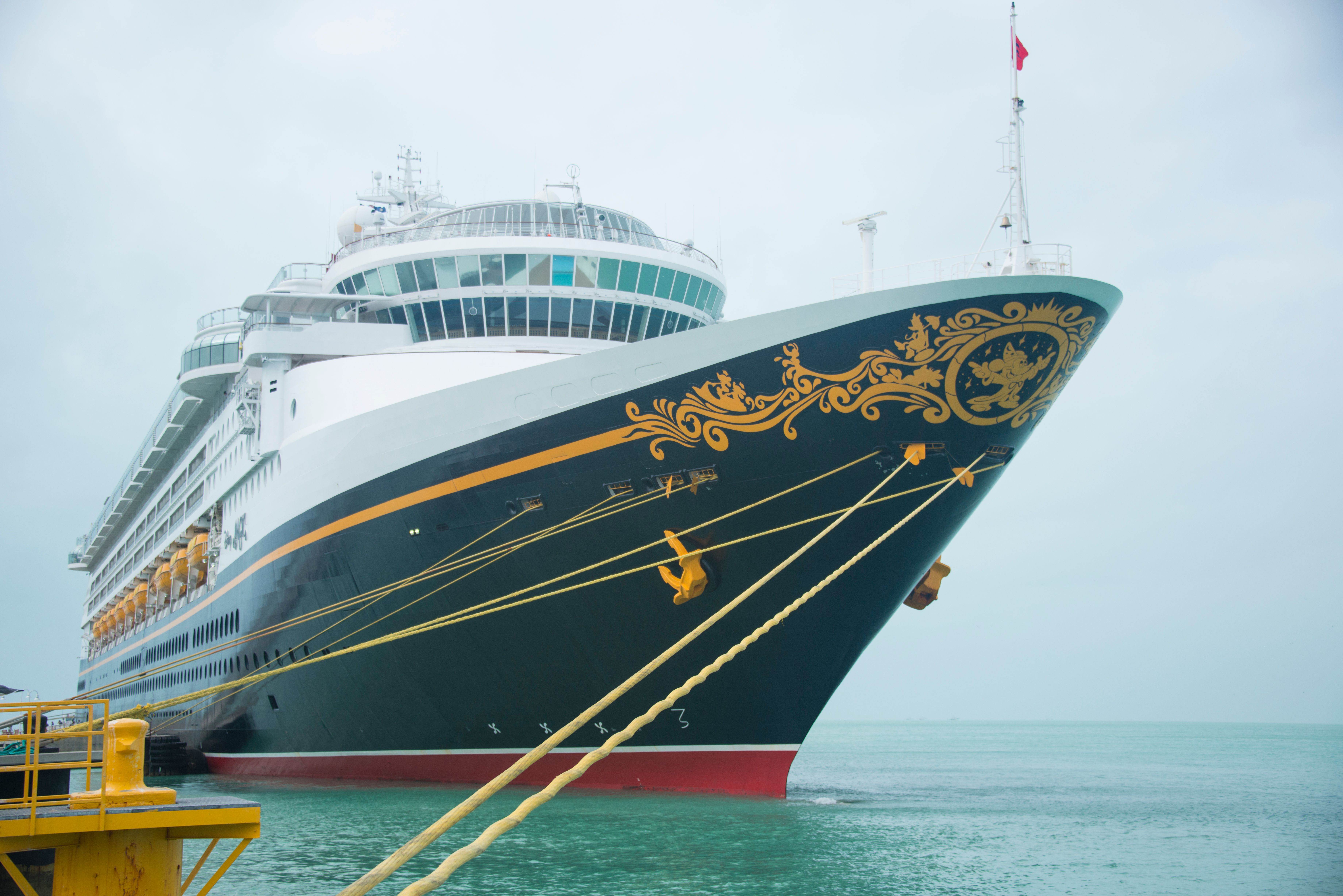 Cruise ship sailing at sea, representing family cruise vacation planning